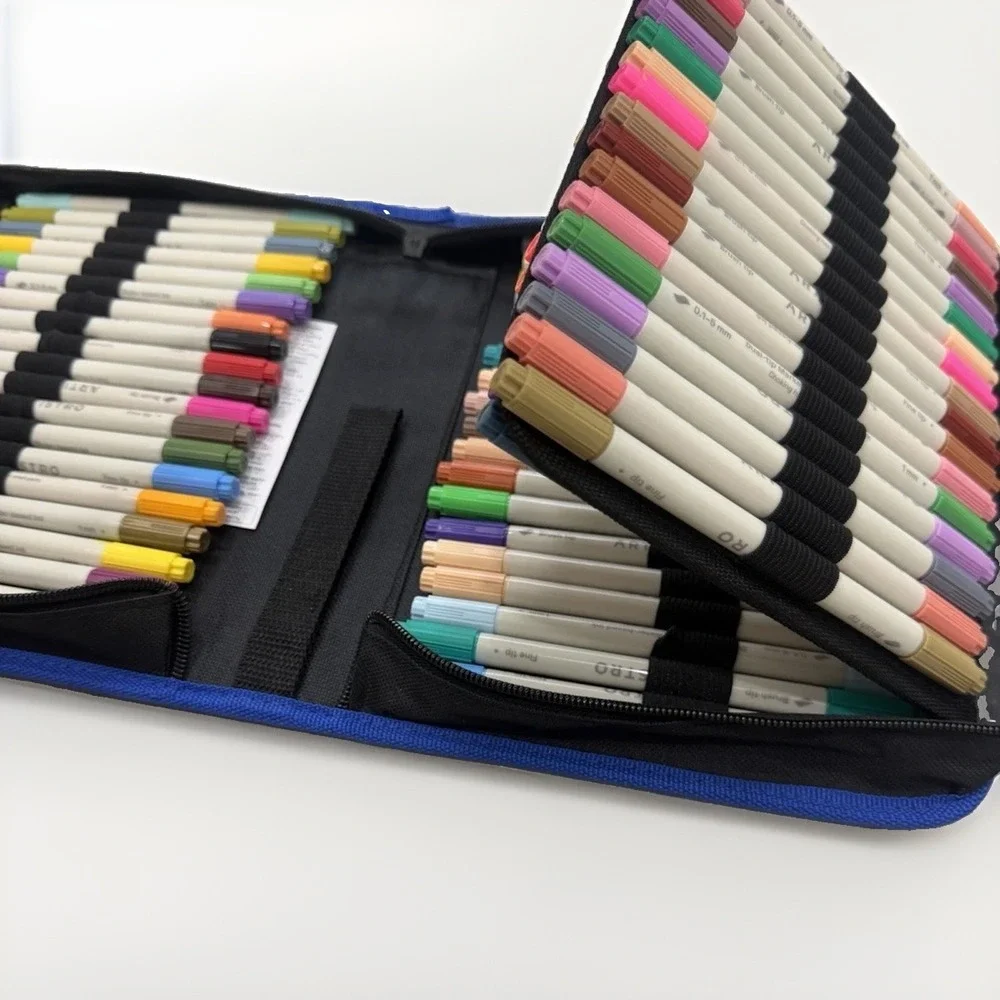 Artistro 72 Marker Set Dual-Tip Multicolor, Fine Tip & Brush Tip, Zipper Case